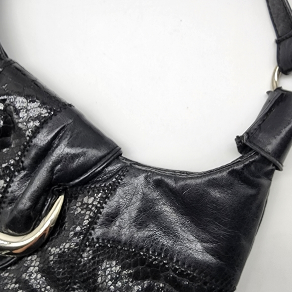 Vintage Fiorelli Black Y2K Patchwork Vinyl Shoulder Bag - Picture 5 of 16